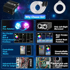 Starlight Headliner Kit, Dual Color Twinkle & Meteor 2 in 1 Fiber Optic Lights, 1000pcs*0.03in*13.1ft, APP & Remote Control, 18W Music Star Lights for Car/Home Ceiling