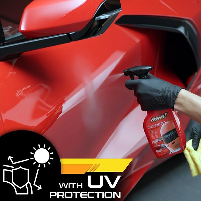 Formula 1 Ceramic Spray Detailer (23 oz.) - Ultimate Glossy Shine and Protection for All Car Surfaces - Long-Lasting Water Beading - Quick & Easy Application
