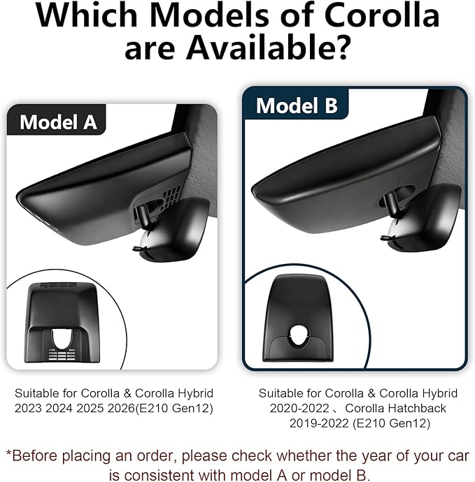 Mangoal Front 4K & Rear 1080p Dash Cam Custom fit for Toyota Corolla & Hybrid 2020 2021 2022, LE XLE XSE SE,Corolla Hatchback 2019-2022 Gen12 E210 (Model B), Integrated OEM Look, App & WiFi,128GB Card