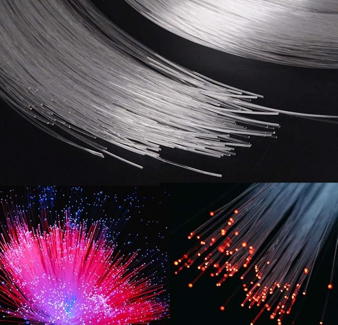 AZIMOM End Glow Fiber Optic Cable, PMMA 150pcs 0.03in 6.5ft Fiber Strands Lights Roll 0.75mm 2Meter Starlight Headliner Strings Star Sky Roof Ceiling Decoration