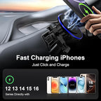 15W Magnetic Car Mount Wireless Charger for Samsung Galaxy S26 Ultra S25FE Z Fold7/Flip7 S24 S23Plus S22 S21 iPhone 17e 17 Pro Max 16e 16Plus 15,MagSafe Wireless Charger Air Vent Auto Car Phone Holder