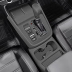 Temmis Center Console Silicone Organizer with Cup Holder for Honda CRV 2023-2026 (Gasoline Version), Full-Wrap Center Consel Electrostatic adsorption Cover for Honda CRV-Black