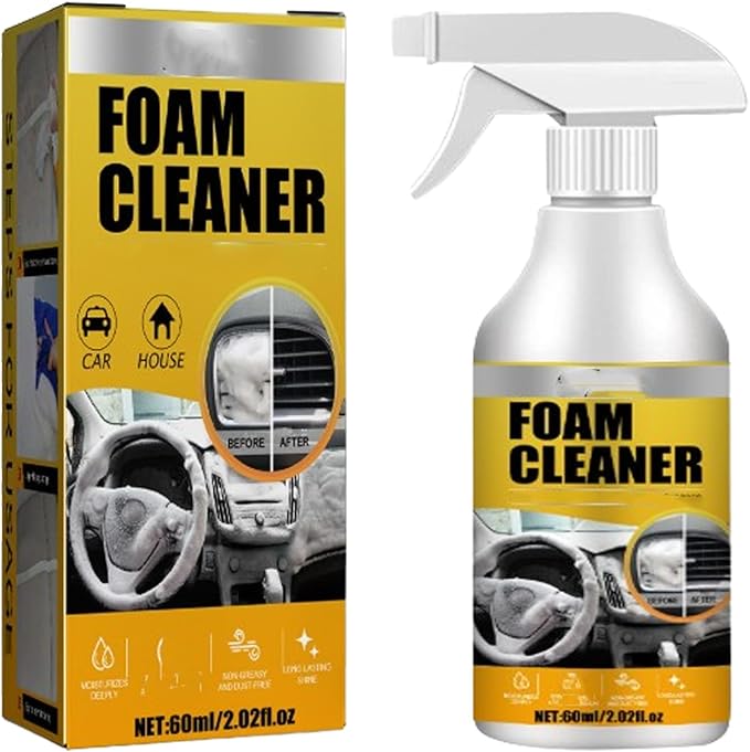 Multi-purpose Foam Cleaner Car Interior Cleaners,Upholstery Cleaners for Cars Seats,Espuma Para Limpiar Asientos De Carr (1, 60ML)
