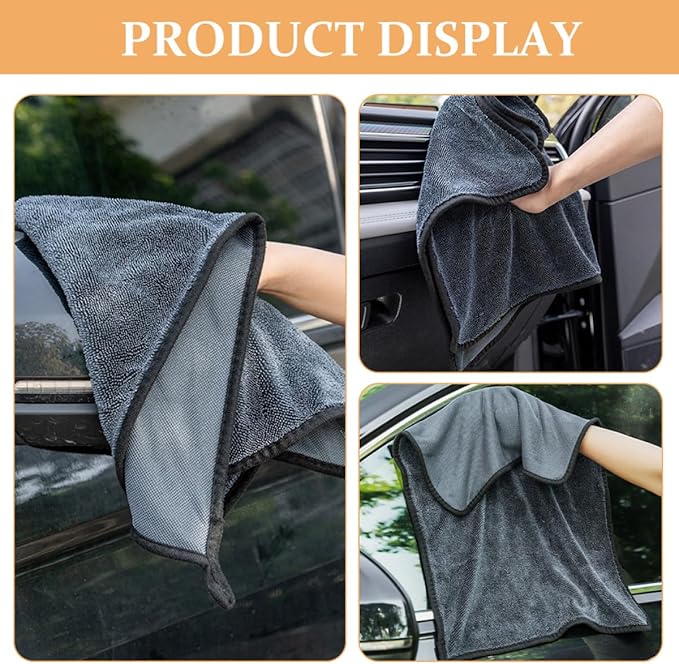 Ipetboom Microfiber Car Wash Towel 60x160cm Super Absorbent Thickened Drying Cloth for Car Detailing and Cleaning Large Size Single-Sided Plush