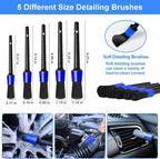 NIKCOSMK 62'' Car Wash Brush Kit - Mitt, Mop, Sponge & Long Handle, Scratch-Free Chenille Replacement Head, Wheel Tire Brush, Car Detailing Kit for Cars, RV, Truck