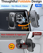 Military-Grade for Tesla Phone Mount 2026 Foldable Heavy-Duty Metal, 360° Rotatable Arm, 90LBS Safest Strongest Certs & Patent, Extreme -40~203°F Resistant for Model 3 Y X S Cybertruck Semi, Black