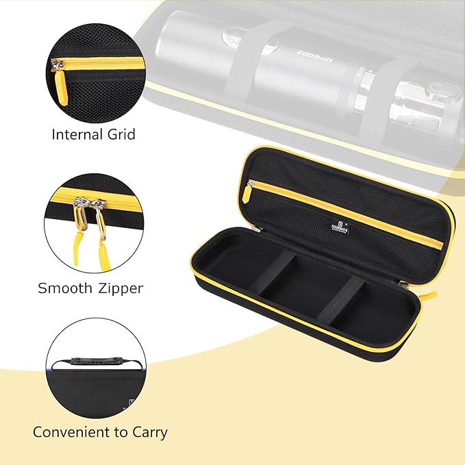 Tourmate Hard Storage Case for Upbooz/Vacuum/Minthouz/Dovety Vacuum Cordless - Travel Case for Portable Car Vacuum(Only Case)(Black & Yellow)