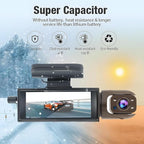 Dashcam Front and Inside,Car Camera Dash Cam for Cars,Driving Recorder with IR Night Vision,Loop Recording,Wide Angle Lens,3.16 Inch IPS Screen,Parking Mode (Black)