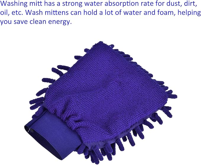 M METERXITY Microfiber Wash Mitt - Chenille Reusable Gloves for Cleaning, Scratch-Free, Apply to Kitchen House Cleaning