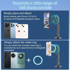 UTEBIT Universal 360° Pro Magnetic Car Phone Holder, Alloy Folding Magnetic Cell Phone Holder for Car, Strong Suction & Adjustable Phone Mount, Support for iPhone and Android All Mobile Phones, Black