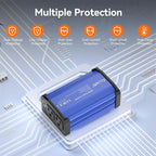 ALLWEI 300W Car Power Inverter, DC 12V to 110V AC Converter Car Plug Adapter Outlet with 65W PD USB-C & 18W USB-A Fast Charge, Car Cigarette Lighter Charger for Phone, Laptop, Tablet - Blue