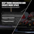 LIBZAKI Car Trunk Storage Organizer, Multi Compartment Collapsible Trunk Storage Box for Car Truck SUV-Black