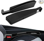 2PCS New Car Seat Gap Filler with 2 Storage Areas, Stylish Car Seat Gap Storage for Stabilizing Phone, Keys Wallet, Universal Car Seat Gap Filler Organizer for Women Men (Black)