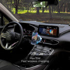 mooas Magnetic Car Mount Charger, Max.15W Fast wireless charger, Mag Safe car charger, Wireless car charger with air vent Mount, Cooling fan, Strong magnet, Compatible with iPhone, Galaxy, LG