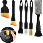 6PCS Car Interior Detailing Brush Set, Ultra Soft Boars Bristle Detailing Brushes for Cleaning Interior or Exterior, Emblem, Wheels, Air Vent, Leather Seats, Car Accessories for Truck, SUV