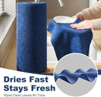Jessy Home 2 Roll Reusable Paper Towels,100 Sheets Tear Away Microfiber Cleaning Cloth, Lint Free Cleaning Rags for Kitchen, Dishcloth,Household Cleaning Supplies