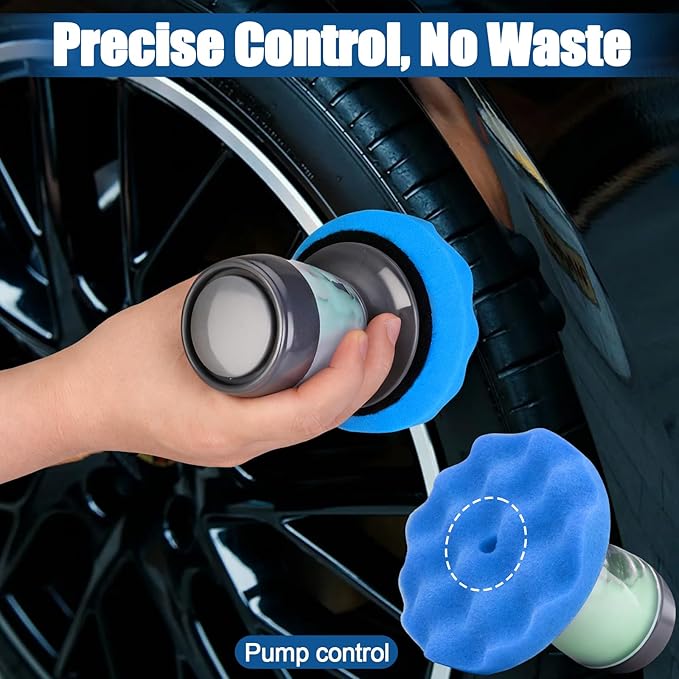 Flow Tire Shine Applicator, Reusable Car & Truck Tire Dressing Applicator, No-Drip Streak-Free Tire Shine Applicator Pad, Car Detailing Foam Sponge Pad for All Tire Shine & Gels(Red+Blue)