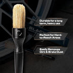 Blackline Car Care Boar Hair Detailing Brushes - Luxury Car Detailing Brush Set for Interior and Exterior - Best Auto Detailing Brushes - Premium Hair Car Detailer Brushes (Boars Hair Bristles)