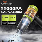 Handheld Car Vacuum Cleaner, 4-in-1 Cordless Rechargeable Mini Vacuum with Air Duster – Quickly Clean Crumbs, Pet Hair & Crevices in Car, Office, Home. Ideal for Commuters & Office Workers (Green)