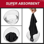 Oudain 200 Pcs Microfiber Cleaning Cloth 16x16 Inch Microfiber Towels for Car Ultra Absorbent Cleaning Rags Reusable Lint Free Streak Free Detailing Towel for Car Washing Drying Dusting (Black)