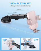 CHGeek Wireless Car Charger, 15W Fast Charging Auto Clamping Car Charger Phone Mount Phone Holder fit for iPhone 15 14 13 12 11 Pro Max Xs, Samsung Galaxy S24 Ultra S23 S22 S21, S20, S10+, Pink