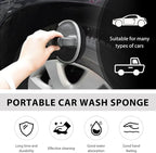 Car Tire Shine Applicator, High-Density Sponge Tyre Dressing Applicator Pad with Curved Handle, Reusable Wheel Polishing Brush Auto Detailing Foam for Applying Tire Shine