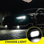 Baquler 30 Pods Rock Lights White Underglow Lights for Trucks Car SUV Waterproof Shockproof LED Ambient Rocklights Automotive Trailer Lighting for Motorcycle Boat ATV UTV(15LED Chip Style)
