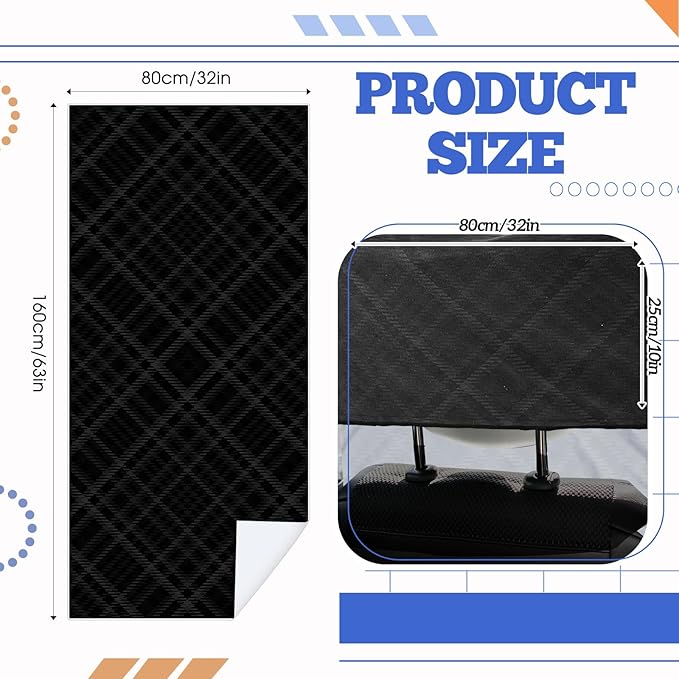 Hahafelt 2 Pack Car Seat Towel Covers with Storage Bag, 63 x 32 Inch Universal Non Slip Waterproof Sweat Protector for Car Truck, Gym Swimming Running, Machine Washable (Black Plaid)