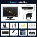 1080P HD Wireless Backup Camera System, 7-inch LCD Monitor with 2 Rearview Camera for Trailer RV Camper Truck Car Bus, DIY Guide Lines, IP68 Waterproof, Night Vision, BSD, 12V-36V