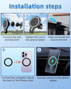 PZK Car Phone Mount for Toyota Tundra 2007 2008-2011 2012 2013 /Sequoia 2008-2011 2012 2013 Accessories Custom Air Vent Car Phone Holder Magnetic 15W Fast Wireless Charger Automobile Cradles
