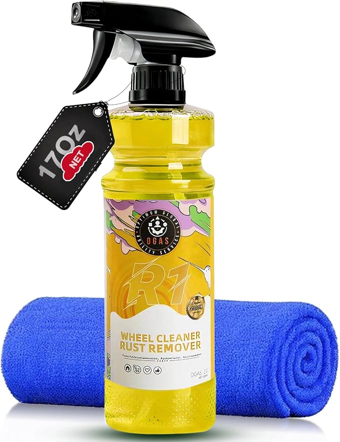 Wheel Cleaner Rust Remover, Car Wheel & Rim Finish Iron Remover Spray, Car Detailing Suppliers Rapid Removal of Surface Contaminants, Brake Dust and Rust, Auto Wheel Polish Shine Stuff-17.6 Fl.Oz