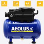 Air Compressor, 3 Gallon Max 110 PSI Portable Oil Free Tank and Ideal for Painting, Inflation and other Pneumatic Tools.