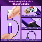 Travel Essentials 3in2 Multi Charging Cable for iPhone Watch Charger,USB A/C to Type C/IP/iWatch Charger,Travel Chargers for Multiple Devices Compatible with iWatch Series&iPhone 16-12 5FT