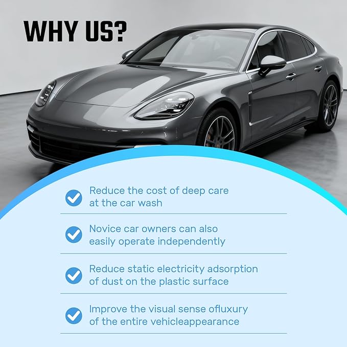 Car Plastic and Trim Restorer – Back to Black Restores Faded Trim, Rubber & Vinyl, Long-Lasting Ceramic Coating & UV Protection, Non-Greasy Formula Black Plastic Restorer for Interior and Exterior