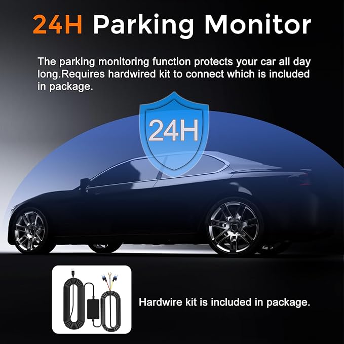 4K Dash Cam, Dash Camera Front Inside Rear, WiFi Dashcam for Cars with 64G Card, 3.16" IPS Screen, Night Vision, WDR 24H Parking Mode, G-Sensor, Loop Recording, 170° Wide Angle, APP Control