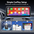 Wireless CarPlay Adapter Convert Factory Wired CarPlay to Wireless, Zero Latency, Mini Plug & Play Design with Stable Connection USB-A/Type-C for iOS 10+ & 2016+ Cars, Black