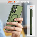 SUPFINE Magnetic for iPhone 17 Case (Compatible with MagSafe)(Military Grade Drop Protection) Translucent Matte Shockproof with Anti-Fingerprint Phone Cover,Cangling Green