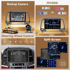 [4+128G] Android 15 Car Stereo for Hyundai Santafe 2006-2012, Hikity 9'' in-Cell Touchscreen Santafe Radio Wireless Carplay Android Auto 5G WiFi Bluetooth 5.0 Mirror Link GPS SWC FM/RDS/EQ Backup Cam