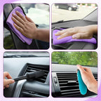 16 Pcs Windshield Cleaner Tool, Car Cleaning Kit with Various Detailing Brushes Set Spray Bottle Cleaner Towel Cleaning Gel Accessories Car Interior Detailing Kit for Windows Vents(Purple)