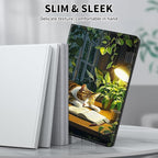 for Kindle 10th Generation Case 2019 Released 6",PU Leather Cute Slim Folio Adjustable Stand Smart Cover with Auto Wake/Sleep Case for 6 Inch Kindle 10th Gen 2019,Cute Cat Plant
