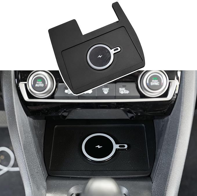 Xipoo Wireless Charger Pad Compatible with 2016-2021 Honda Civic Magnetic Car Wireless Charger Fast Charging Tray Replacement for 2016-2021 Honda Civic Accessories