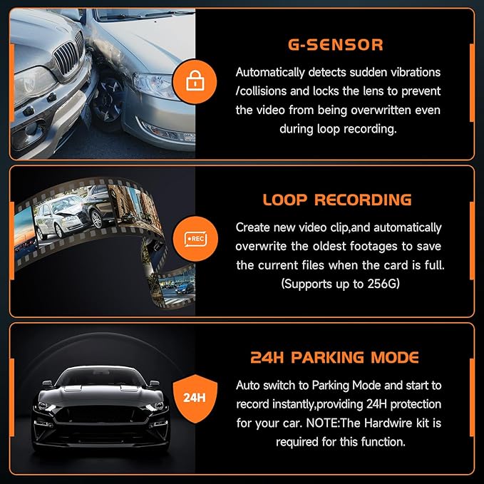 Dash Cam 2.5K Dash Camera for Cars, V200 WiFi Dash Cam Front, Wireless Dashcam with App, WDR Night Vision, G-Sensor Dash Camera, 24H Parking Mode, Loop Recording, Support 256GB Max