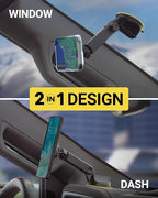 Scosche MagSafe Car Mount, Suction Cup Windshield Phone Mount/Magnetic Cell Phone Holder for Car Dashboard with Extended Arm Compatible with Popsocket, Cellphone Stand Compatible with iPhone, Samsung