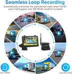 Magnetic Solar Wireless Backup Camera System with 7" IPS Touchscreen Monitor, 2K Rechargeable Auto On Off Rear View Camera with DVR Loop Recording for RV, Camper, Trailer, Trucks