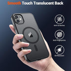 SUPFINE Magnetic for iPhone 12 Mini Case & iPhone 13 Mini Case (Compatible with MagSafe) (Military Grade Drop Protection) Slim Translucent Matte Shockproof Phone Cover,Black