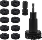 Wheel Hub Resurfacing Kit, Brake Hub Cleaning Tool with 10 Pads, Wheel Stud and Hub Cleaner Fits Power Drill or 1/2" Impact Driven Wrenches, Quick Rust Removal for Lug Studs and Rotors (Plastic Black)