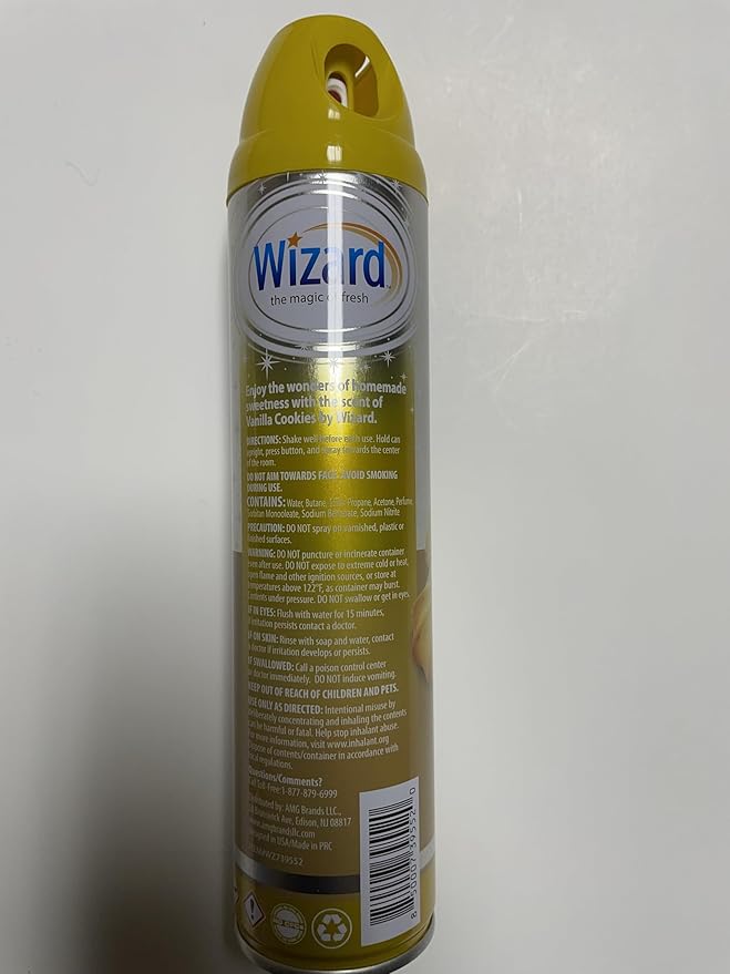 Wizard The Magic of Fresh | Odor Neutralizer & Air Freshener - 10 Oz. Vanilla cookie (Pack of 4) (Packaging May Vary)