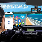 Dash Camera, 3 Channel Dash Cam Front and Rear, Full HD Dash Camera for Cars with 64G SD Card Car Dashboard Camera Recorder with 2'' IPS Screen 170°Wide Angle,WDR G-Sensor Parking Mode