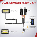 Nilight Flush Mount LED Light Pods 2PCS 6 Inch 39W Amber White 3 Lighting Modes Fog Lights Spot Flood Beam with Dual Control 18AWG Wiring Harness for Truck Pickup Golf Cart UTV ATV SUV Boat 4x4 Car