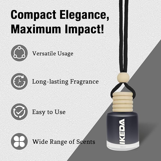 Ikeda Car Air Freshener: Hanging Car Smell Air Freshener | 10ml Round Hanging Car Decoration | Long Lasting Fragrance | For Auto Home | 1pcs (Dark Night(Circular))